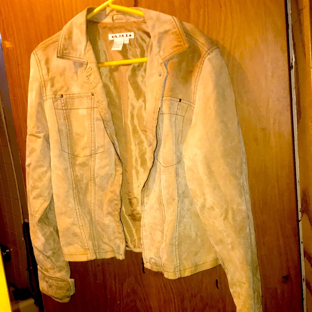Tan leather jacket